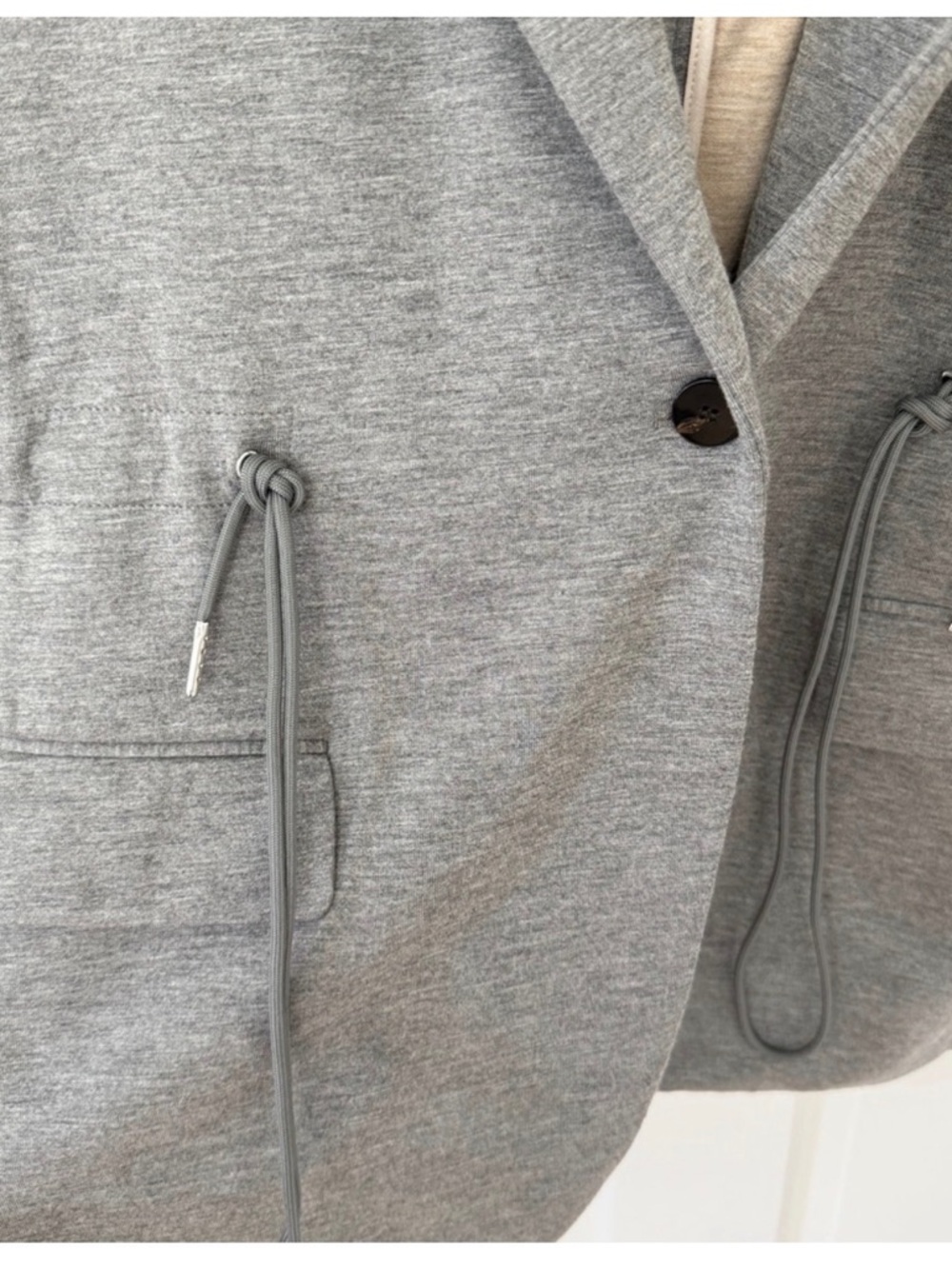 Theory Gray Open-Front Hooded Blazer - Picture 4 of 6